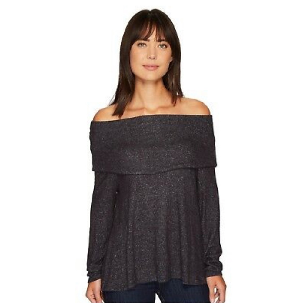 NWT B Collection by Bobeau Gray Off the Shoulder Sweater